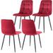 Tangkula Upholstered Velvet Chair Tufted Armless Set of 4