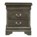 Traditional 22-in Metal Hand Holder 2-Drawer Wood Nightstand