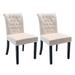 Velvet Dining Chairs Set of 2, Solid Wood Accent Chairs with Set Tufted Heigh Backrest and Upholstered Seat