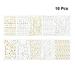 Nail Stickers 10 Sheets Simple Gilding Geometric Figure Nail Art Sticker Shiny 3D Nail Tip Decal Manicure Decoration for Women Girls (Random Pattern)