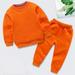 Lilgiuy Toddler Boy Girl Clothes Fall 12 Months-12T Casual Solid Color Round Neck Long Sleeve Pullover Tops & Pant Sets Kids Winter Outfits for Sports Orange (9-10 Years)