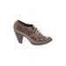 Messeca Ankle Boots: Loafers Chunky Heel Boho Chic Brown Solid Shoes - Women's Size 10 - Round Toe