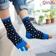 1pair Winter Men Five Fingers Socks Warm Non Slip Cotton Medium Tube Socks Grip Fitness Breathable