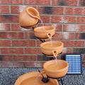 Teracotta 4 Tier Spilling Bowls Water Feature