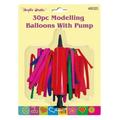 30 PC Modelling Balloons Kit Set Pump Inflatable Craft Kids Party Latex Wedding