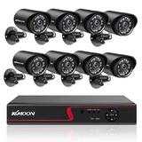 KKmoon DVR Video Recorder & 8 Cameras Set Recording System 16CH 1080P Full High Definition AHD/ IP/Analog/TVI/CVI/ DVR CCTV Digital Video Recorder DVR P2P Remote Phone Monitoring for Home