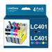 LinkDocs LC401 Ink Cartridge for Brother LC401 Ink Cartridge for Brother Printer for MFC-J1010DW MFC-J1012DW MFC-J1170DW Printer(Black Cyan Magenta Yellow)4PACK
