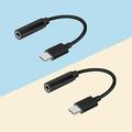 Type C to 3.5mm Audio Adapter 2pcs Type-C to 3.5mm Earphone Cable Adapter Usb 3.1 Type C USB-C Male to 3.5 AUX Audio Female Jack (Black)