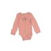 Just One You Made by Carter's Long Sleeve Onesie: Pink Bottoms - Size Newborn