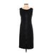 Signature by Sangria Casual Dress - Sheath Scoop Neck Sleeveless: Black Print Dresses - Women's Size 4