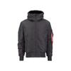 Bomberjacke ALPHA INDUSTRIES "Alpha Industries Men - Bomber Jackets MA-1 Hooded", Herren, Gr. M, grau (vintage grau), Obermaterial: 100% Nylon, Futter: 100% Nylon, Kapuzenfutter: 100% Polyester, Füllung: 100% Polyester, Jacken