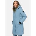 Kurzmantel NAVAHOO "Snowelf", Damen, Gr. XXL (44), blau (mittelblau), Obermaterial: 45% Baumwolle, 55% Nylon, Futter: 100% Polyester, Wattierung: 100% Polyester, Ärmelfutter: 100% Polyester, casual, gerade knielang, Langarm Ärmel ohne Ärmelschlitz...