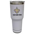 The Memory Company White New Orleans Saints Personalized 30oz. Stainless Steel Bluetooth Tumbler