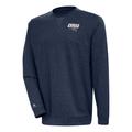 Men's Antigua Heather Navy Oral Roberts Golden Eagles Reward Crewneck Pullover Sweatshirt