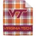 Pegasus Virginia Tech Hokies 50" x 60" Plaid Flannel Sherpa Plush Blanket