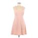 Nicole Miller New York City Casual Dress - Mini Scoop Neck Sleeveless: Pink Solid Dresses - Women's Size 6