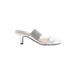 Life Stride Mule/Clog: Slip-on Kitten Heel Glamorous Silver Shoes - Women's Size 9 1/2 - Open Toe