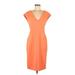 Rachel Roy Casual Dress - Sheath: Orange Solid Dresses - Women's Size 8