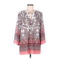 Weekend Suzanne Betro 3/4 Sleeve Blouse: Pink Tops - Women's Size Medium