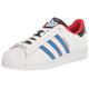 adidas mens Superstar, White/Bright Blue/Red, 10