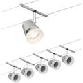 Paulmann 94459 CorDuo Cable System – Basic Lighting Set Cone DC, Max 5 x 10 Watt Extendable Wire Cable Matt Chrome Plastic GU5.3 Wire Cable System Without Bulbs