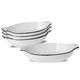 UIBFCWN Oval Baking Dish Set for Oven, White Porcelain Small Mini Casserole Dish, Au Gratin Baking Dish, Banana Split Bowls, Single Serving - 9 Inch, Set of 4