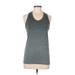 Athleta Active Tank Top: Gray Color Block Activewear - Women's Size Medium