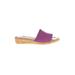 Charleston Shoe Company Sandals: Slip On Wedge Casual Purple Solid Shoes - Women's Size 7 - Open Toe