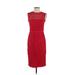 Jill Jill Stuart Cocktail Dress - Party Crew Neck Sleeveless: Red Print Dresses - New - Women's Size 4