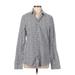 H&M Long Sleeve Button Down Shirt: Gray Print Tops - Women's Size Medium