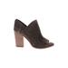 Vince Camuto Heels: Slip On Chunky Heel Boho Chic Brown Print Shoes - Women's Size 9 - Peep Toe