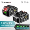 Yofidra-Batterie Lithium-Ion Rechargeable avec Indicateur de Batterie pour Tronçonneuse Sans