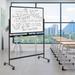 Costway Free Standing Medium - 4' - 6' Framed Whiteboard in Black/White | 68 H x 50 W x 20 D in | Wayfair CB10565BK