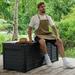 Edrosie Inc 120 Gallons Water Resistant Resin Lockable Deck Box w/ cushion Resin in Black | 23.6 H x 55.1 W x 26 D in | Wayfair SHWFFTPLDB0119