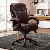 Hyland La-Z-Boy Executive Office Chair w/ AIR Lumbar Technology & Adjustable High-Back Upholstered in Black/Brown | Wayfair 45779