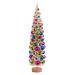 The Holiday Aisle® 24" Vintage Tabletop Frosted Gold Artificial Tree, Multi-Colored Ornament, Wood in Green | 5.5 W in | Wayfair