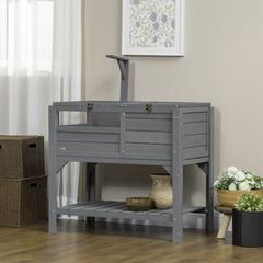 Tucker Murphy Pet™ Dagfinn Weather Resistant Chinchilla Hutch w/ Ramp 40.6 H x 20.1 W x 33.1 D in brownAcrylic/ in Gray | Wayfair