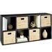 Ebern Designs 8-Cube Bookshelf, 11In Display Storage System, Organizer W/Removable Back Panels - Light Oak, Wood in Black | 24 H x 12 D in | Wayfair