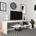 Latitude Run® Orford Mid-Century Modern TV Stand w/ MDF Shelves & Iron Legs Wood/Metal in White | 23.6 H x 55.1 W x 17.7 D in | Wayfair