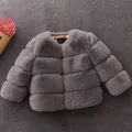 New Girls Winter Fur Coat Elegant Teenage Girl Faux Fur Jackets Thick Coats Warm Parkas Children