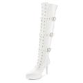 Overkneestiefel LASCANA BELLE AFFAIRE Gr. 43, weiß Damen Schuhe Reißverschlussstiefel Schnürstiefel High Heel Stiefel Overknee-Stiefel