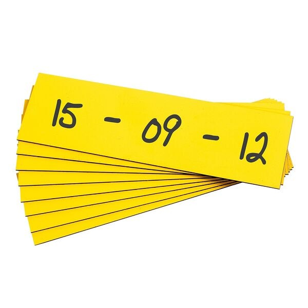 EICHNER 100er-Pack Magnet-Lagerschild 40 x 200 mm gelb, 4x20 cm