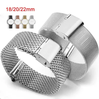 1.0/0.6/0.4 Milanese Uhrenarmband 18mm 20mm 22mm Edelstahl Universal Ersatzarmband für Seiko Armband Image