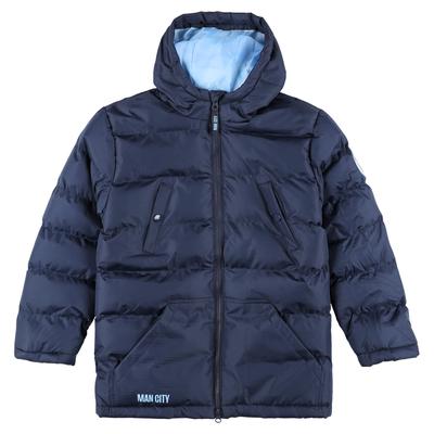 Manchester City – Lang geschnittene, wattierte Jacke – Marineblau – Kinder Image