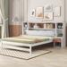 Platform Bed Full with Flip-top Storage Box Headboard and Drawers, Storage Bed Frame with Wood Slat Support, White