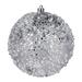 Vickerman 4.75" Silver Glitter Hail Ball Ornament, 4 per Bag