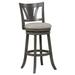 Swivel Bar Stool with Backrest Soft Cushioned Seat and Footrest Gray