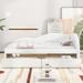 Twin Size PU Upholstered Daybed with Unique Cloud-Shaped Guardrail, Cute Wooden Daybed with 2 Drawers Wood Slat Support, White