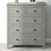 5 Drawers Solid Wood Chest, Gray