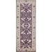 Purple & Ivory Oushak Indian Runner Rug Handmade Wool Carpet - 2'7"x 8'1"